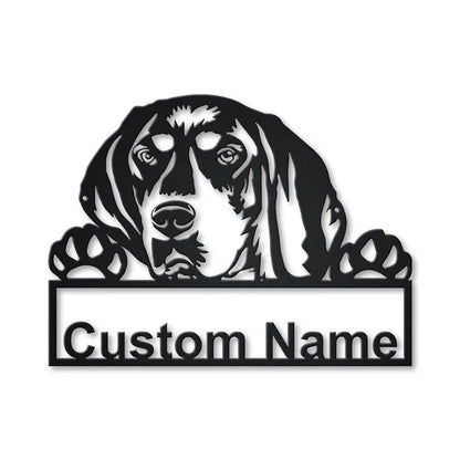Personalized Bluetick Coonhound Metal Sign
