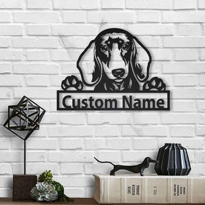 Personalized Dachshund Dog Metal Sign Art