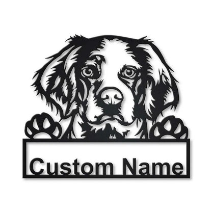 Personalized Brittany Spaniel Dog Metal Sign Art