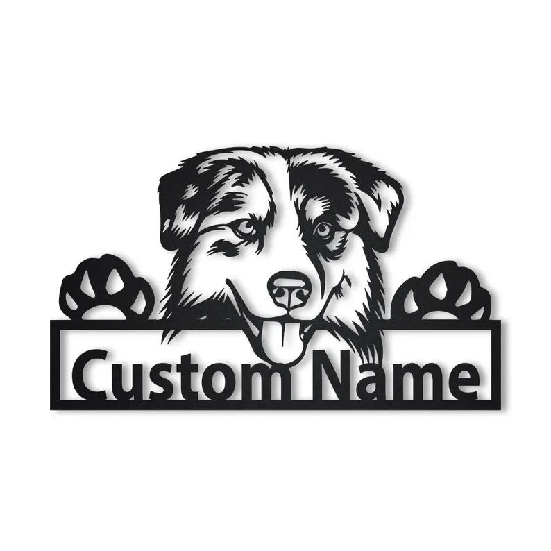 Personalized Australian Shepherd Dog Metal Sign Art