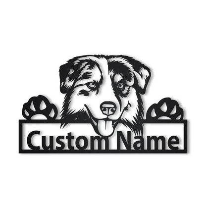 Personalized Australian Shepherd Dog Metal Sign Art
