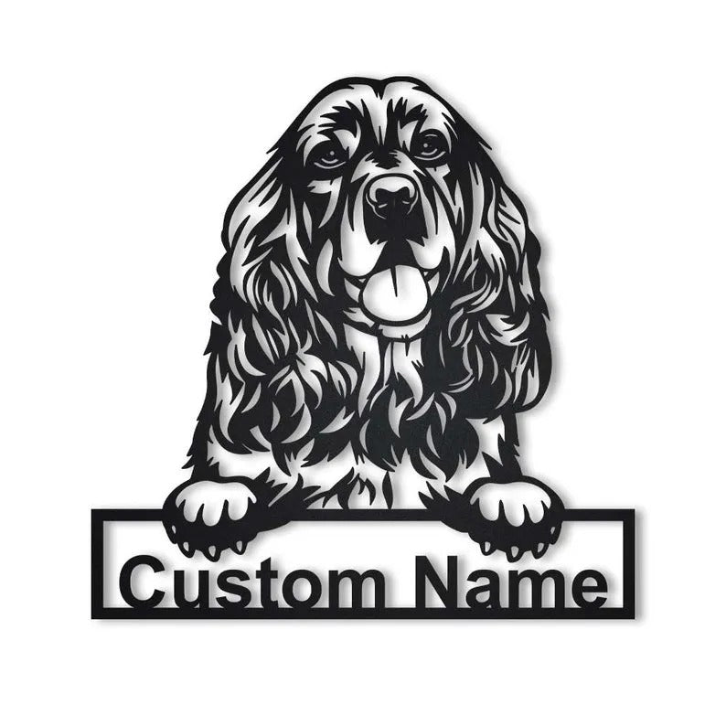 Personalized Cocker Spaniel Dog Metal Sign Art