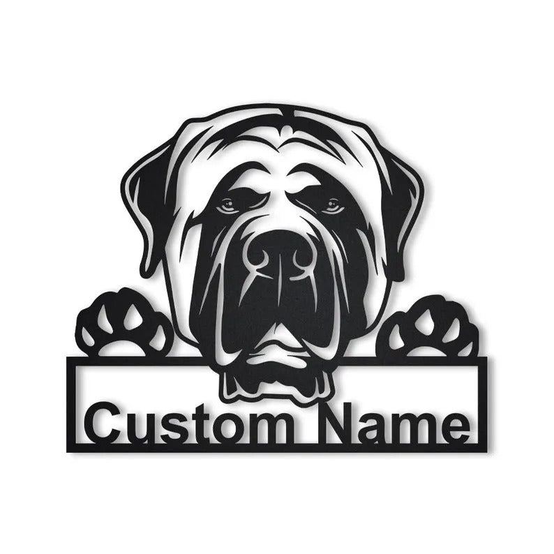 Personalized English Mastiff Dog Metal Sign