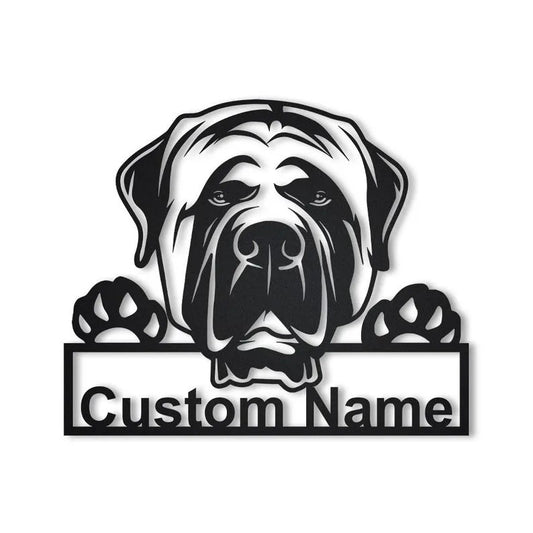 Personalized English Mastiff Dog Metal Sign