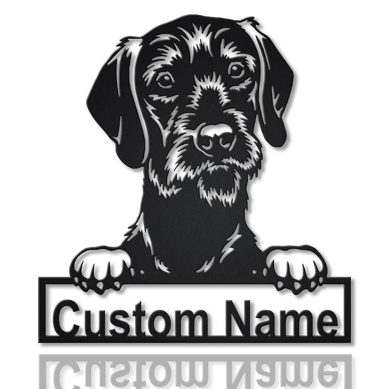 Personalized Short Haired Pudelpointer Dog Metal Sign Art