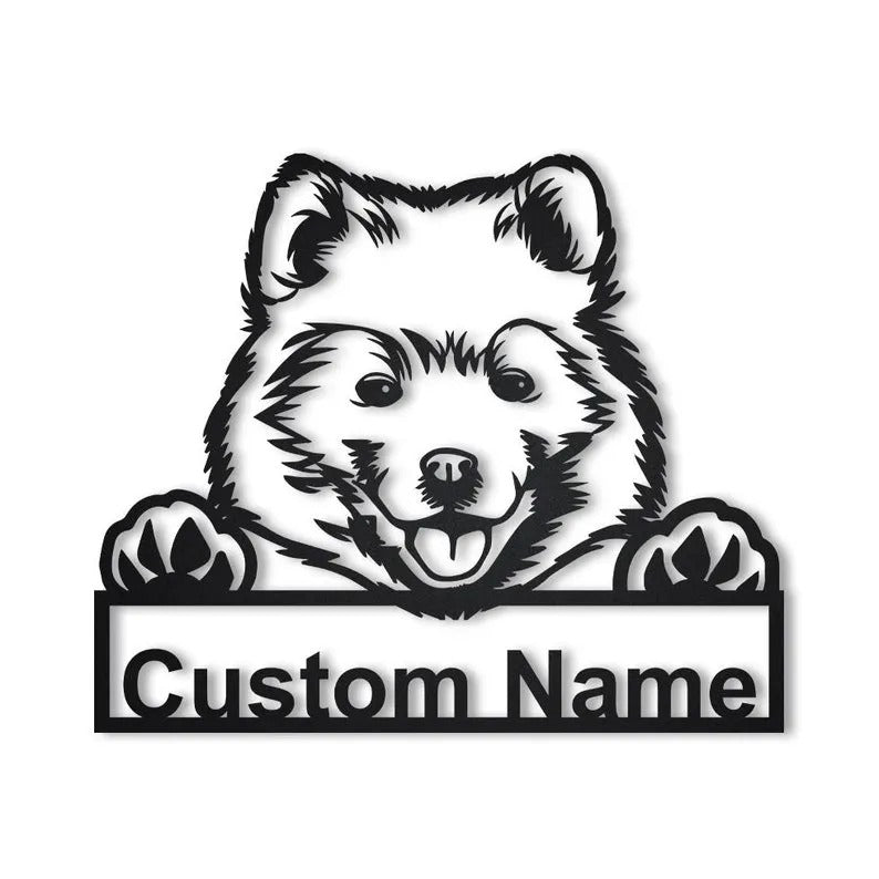 Personalized Samoyed Dog Metal Sign Art