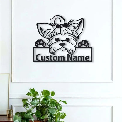 Personalized Yorkie Dog Metal Sign Art