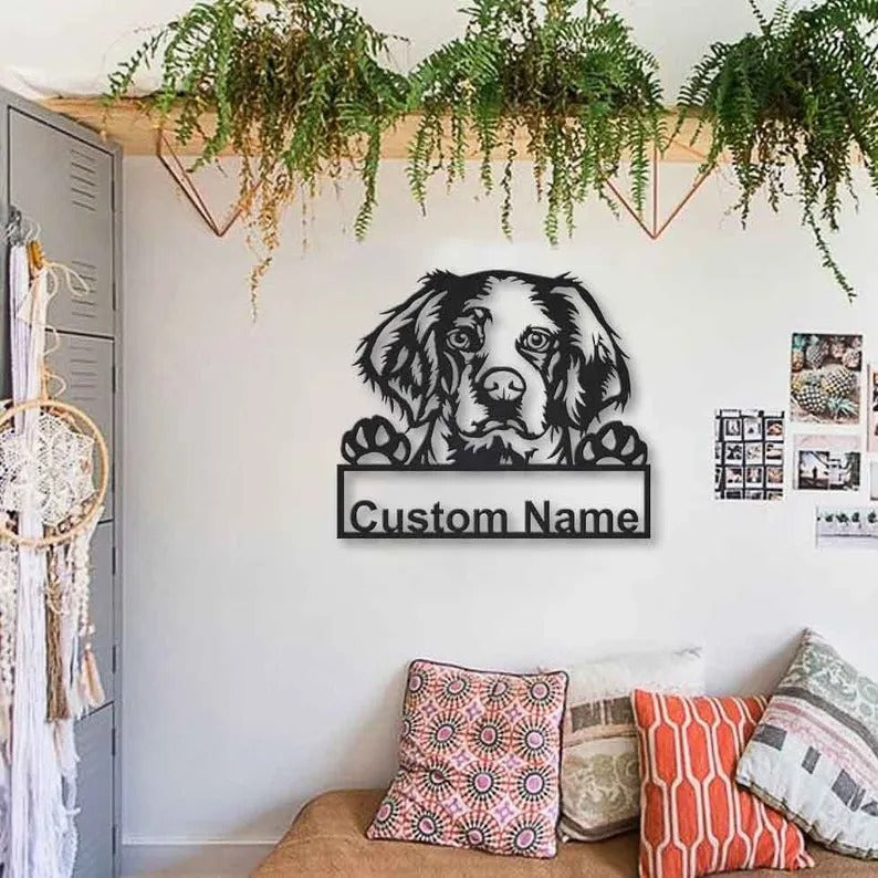 Personalized Brittany Spaniel Dog Metal Sign Art