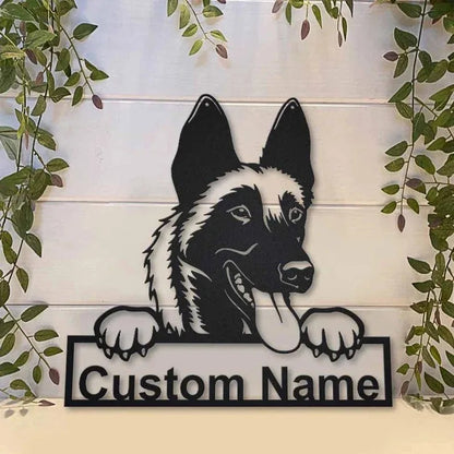 Personalized Malinois Dog Metal Sign Art