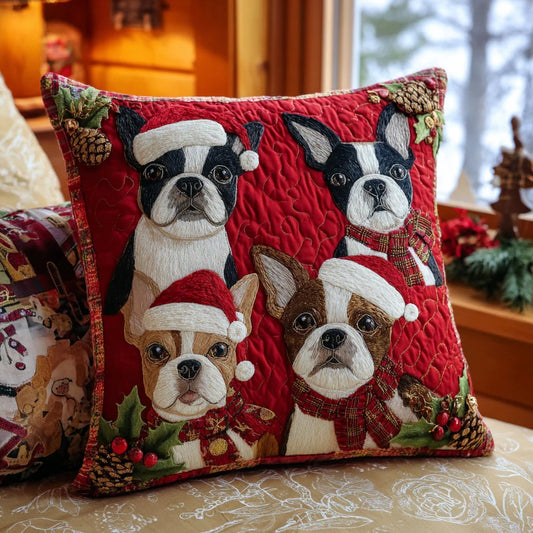 Christmas Pup Parade Quilted Pillow Case