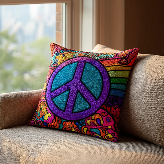 Peace Glow Quilted Pillow Case