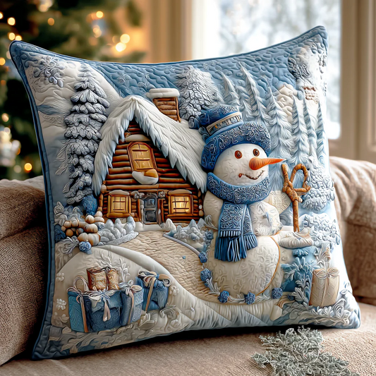 Winter Frost Glow Quilted Pillow Case