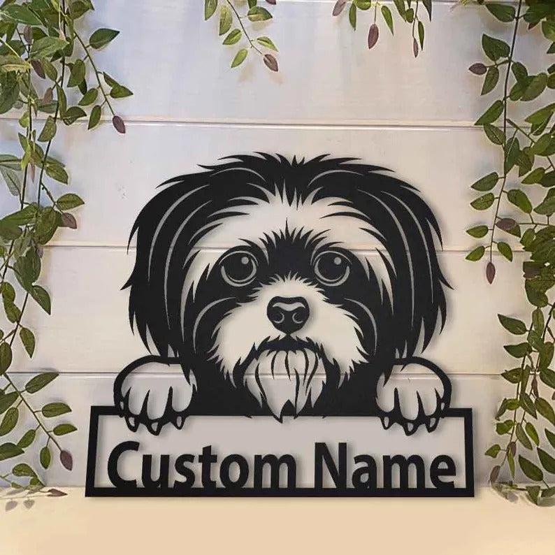 Personalized Shih Tzu Dog Metal Sign Art
