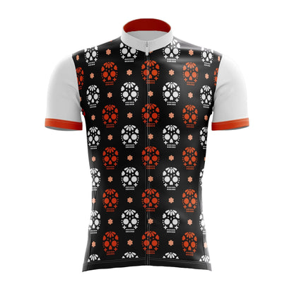 Red & White Skull Cycling Jersey