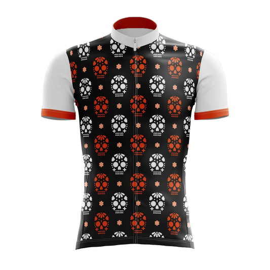 Red & White Skull Cycling Jersey