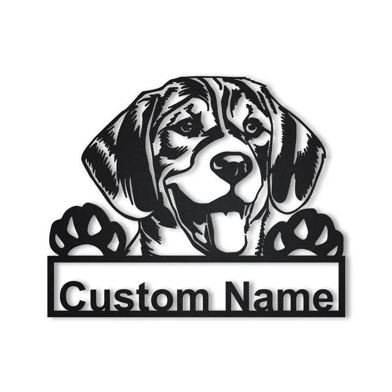 Personalized Beagle Dog Metal Sign Art