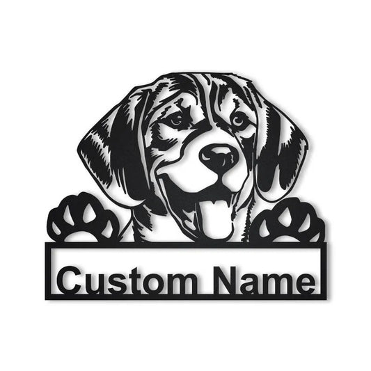 Personalized Beagle Dog Metal Sign Art