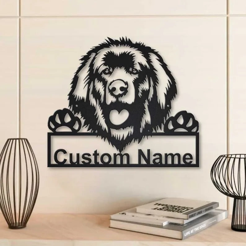 Personalized Leonberger Dog Metal Sign Art