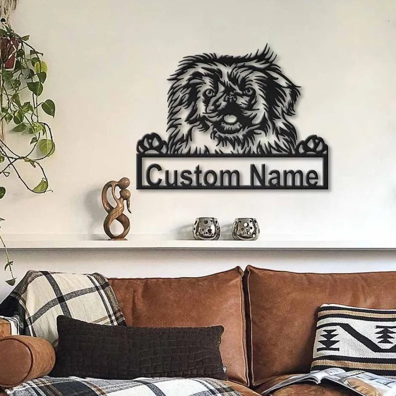 Personalized Pekingese Dog Metal Sign Art