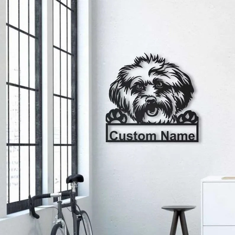 Personalized Lhasa Apso Dog Metal Sign Art