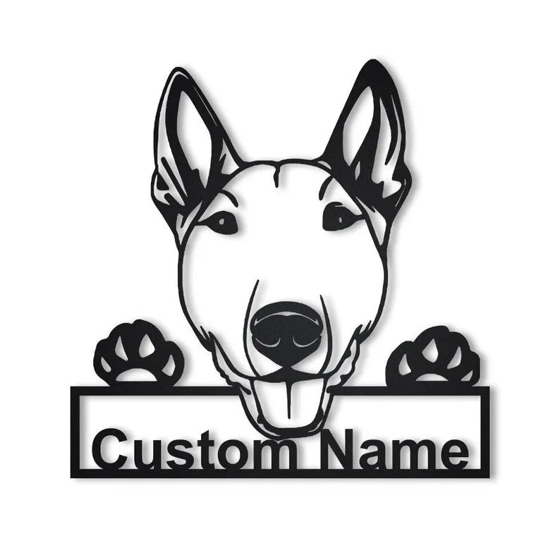 Personalized Bull Terrier Dog Metal Sign Art