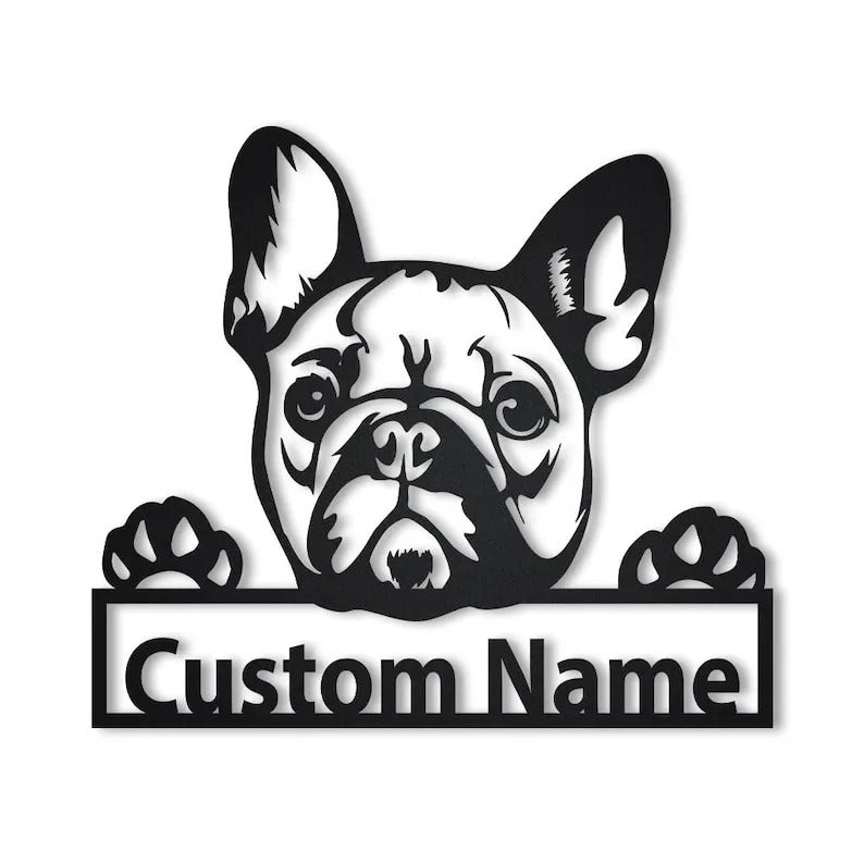 Personalized French Bulldog Metal Sign Art