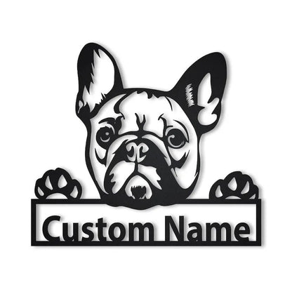 Personalized French Bulldog Metal Sign Art
