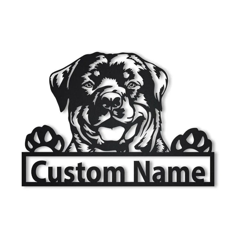 Personalized Rottweiler Dog Metal Sign Art