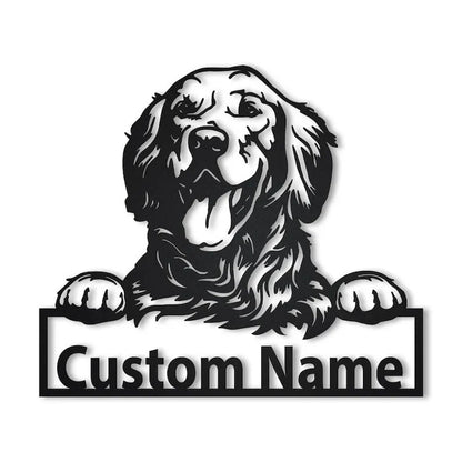 Personalized Golden Retriever Dog Metal Sign Art