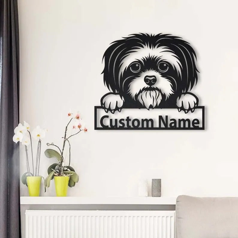 Personalized Shih Tzu Dog Metal Sign Art