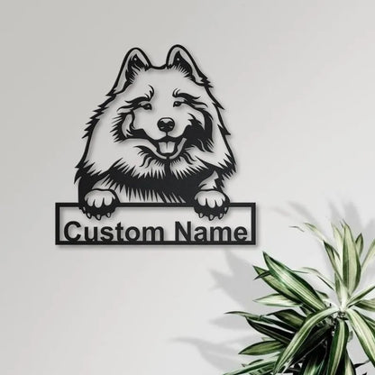 Personalized Keeshond Dog Metal Sign Art