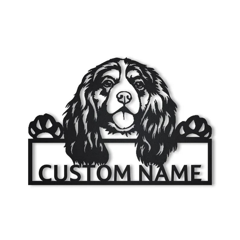 Personalized Cavalier King Charles Dog Metal Sign Art