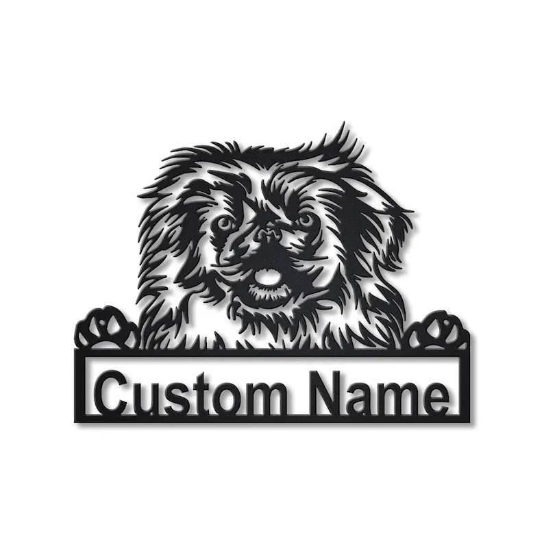 Personalized Pekingese Dog Metal Sign Art