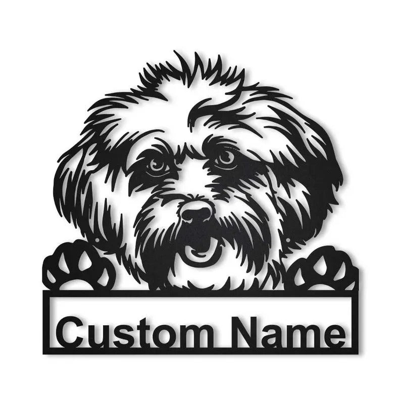Personalized Lhasa Apso Dog Metal Sign Art