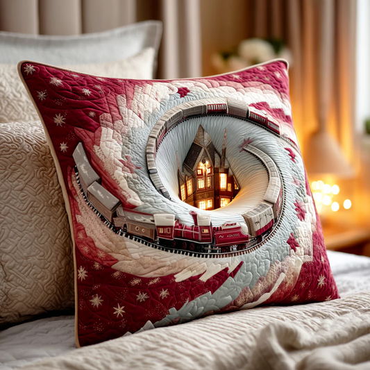 Steam Holiday Ride Quilted Pillow Case