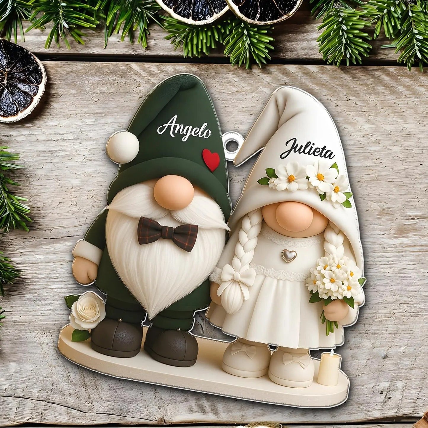 Personalized Gnome Wedding Ornament