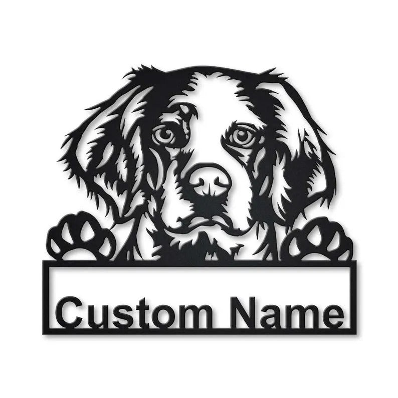 Personalized Brittany Spaniel Dog Metal Sign Art
