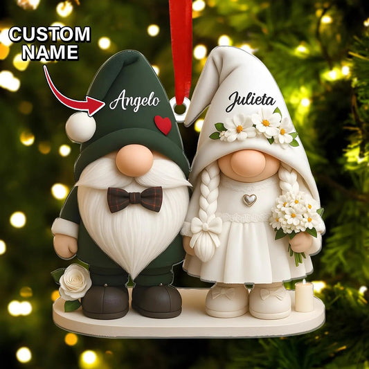 Personalized Gnome Wedding Ornament