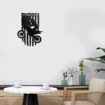 Custom Flag Male Motorcycle Metal Sign