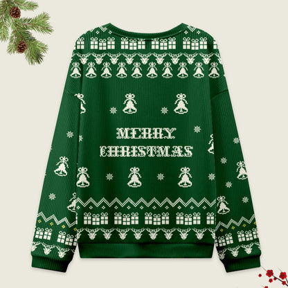 Frog Wearing Santa Hat Green Christmas Ugly Sweatshirt