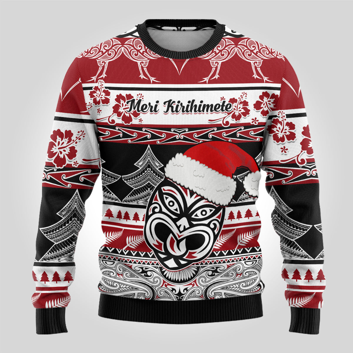 Christmas Ugly Christmas Sweater Maori Meri Kirihimete Moko