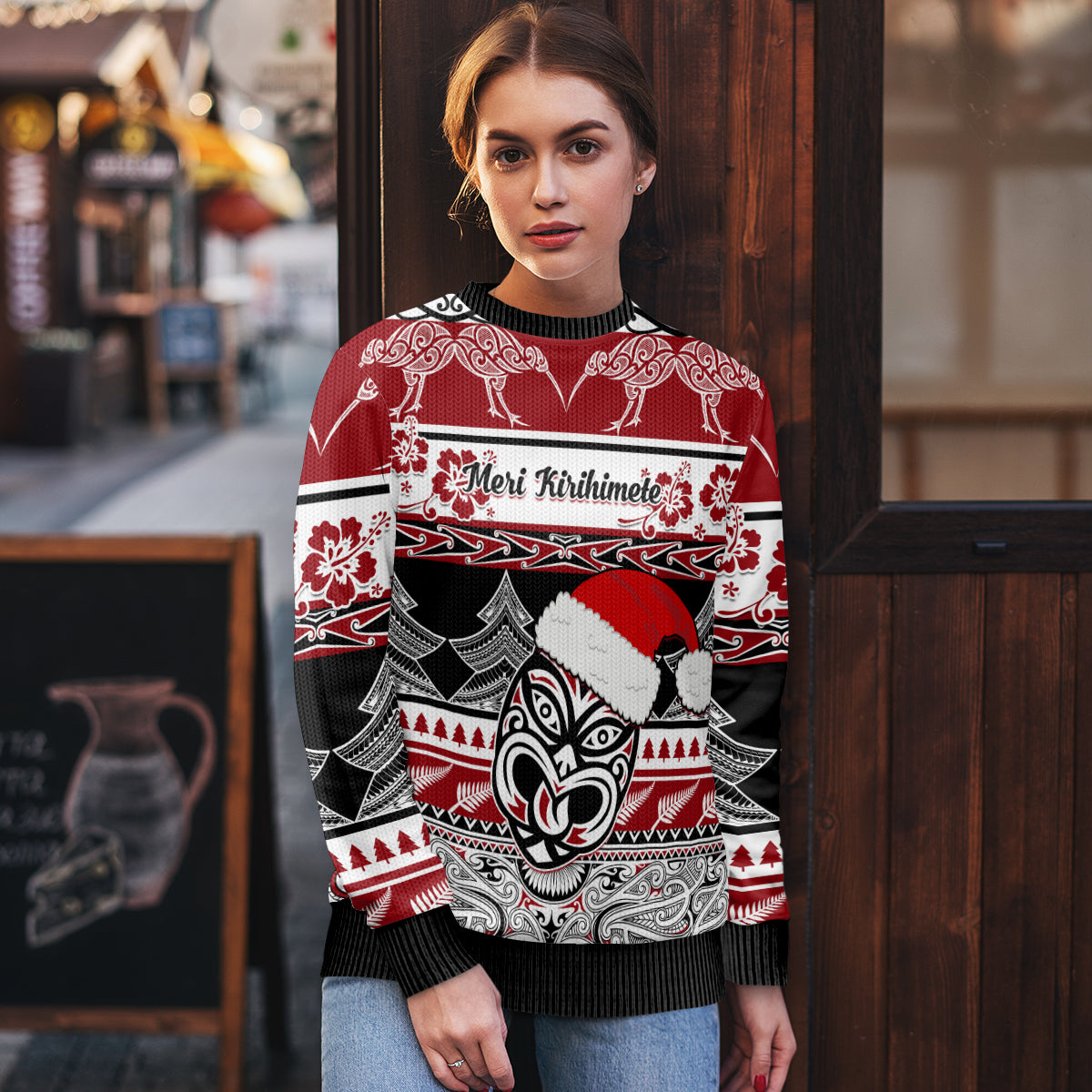 Christmas Ugly Christmas Sweater Maori Meri Kirihimete Moko
