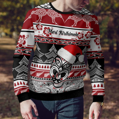 Christmas Ugly Christmas Sweater Maori Meri Kirihimete Moko