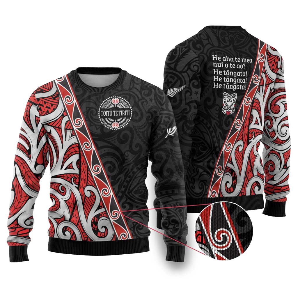 Aotearoa Toitu Te Tiriti Ugly Christmas Sweater Honour The Treaty