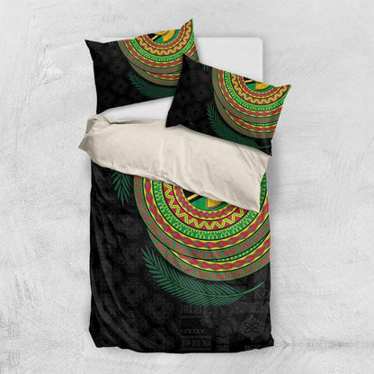 Vanuatu Tribal Tattoo with Namele Leaves Bedding Set