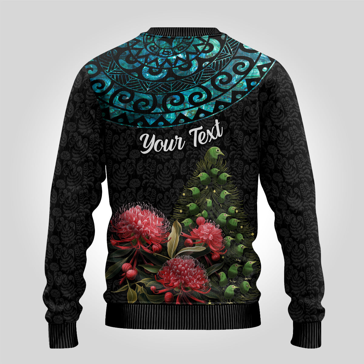 Christmas Ugly Christmas Sweater Maori Santa Pikorua and Pohutukawa Meri Kirihimete