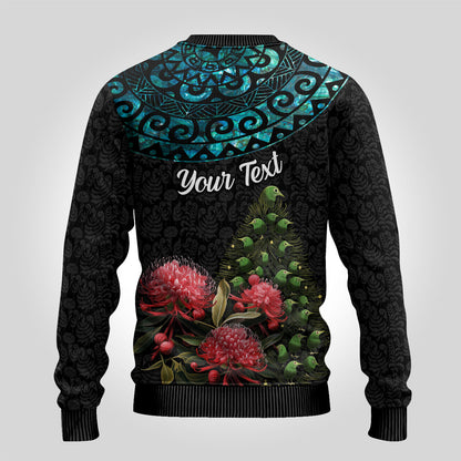 Christmas Ugly Christmas Sweater Maori Santa Pikorua and Pohutukawa Meri Kirihimete