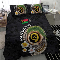 Vanuatu Independence Day Bedding Set Melanesian Tribal Pig Tusk with Tropical Plants