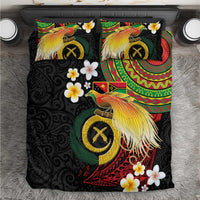 Vanuatu and Papua New Guinea Together Bedding Set Bird-of-paradise and Pig Tusk Melanesian Pattern