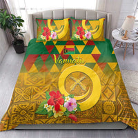 Melanesian Vanuatu Bedding Set With Tapa Tribal Pattern and Triangle Geometric Tricolor - Polynesian Pride